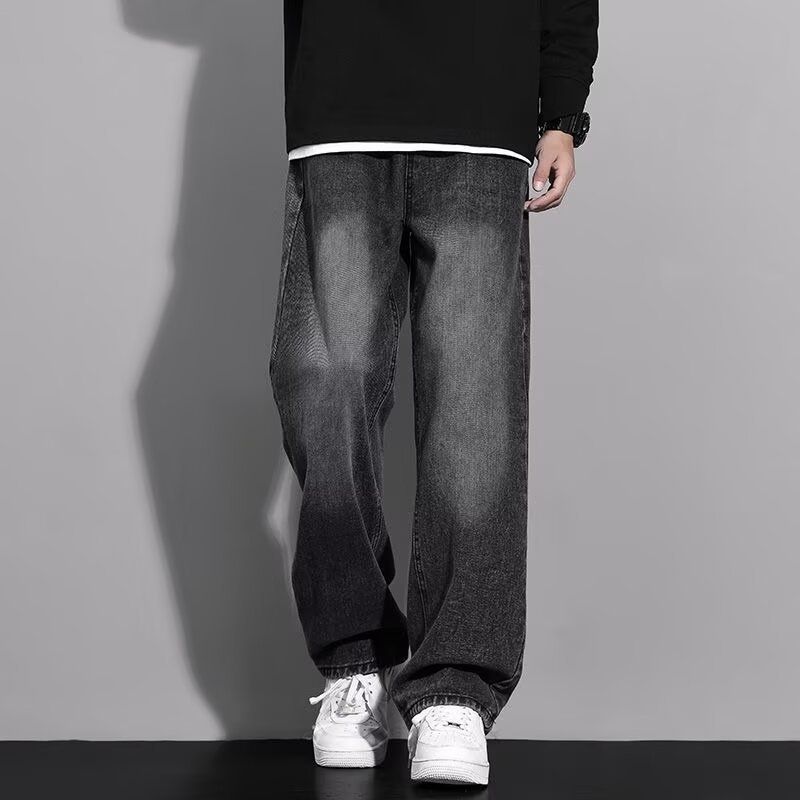 Herrkläder Raka Jeans Herr Vår- och höstbyxor Lösa casualbyxor Trend Retro Tonårsbyxor Pojkar Tonade Byxor_voghion.com