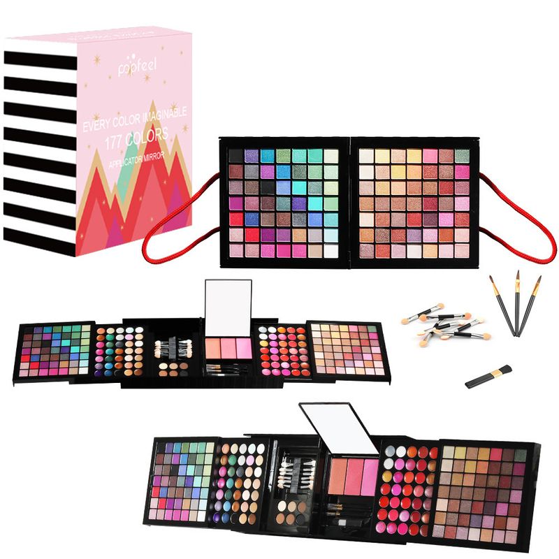 Makeup Sets Exclusive POPFEEL Makeup Set 177 Colors Eye Shadow Pearlescent Matte Lip Gloss Blush Contour Combination Palette_voghion.com