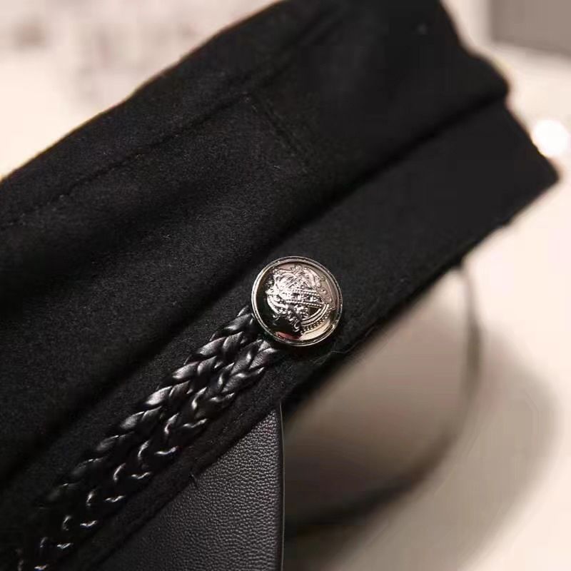 Hot Sale 1PC Women Men Spring Autumn Sailor Hats Black Ladies Beret Caps Flat Top Captain Cap Travel Cadet Octagonal Hat_voghion.com