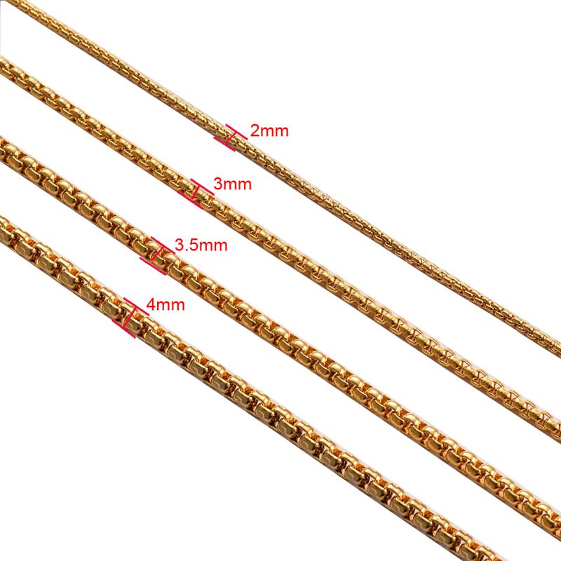 2025 Neuheiten 1 Stück Breite 2/2,5/3/3,5/4 mm Edelstahl Quadratische Perlenkette Figaro Halskette Schmuck für Männer Frauen_voghion.com