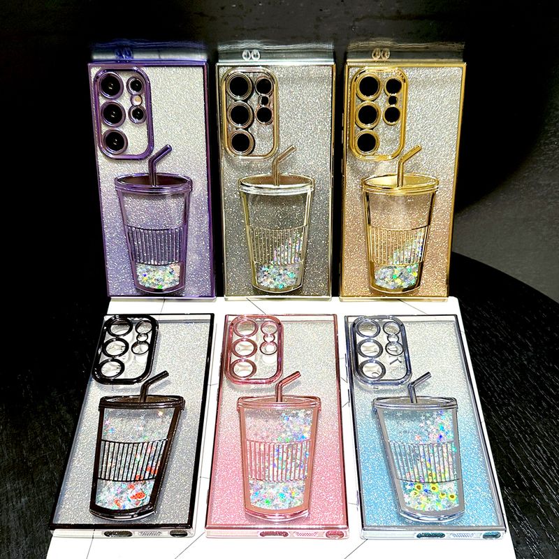 Bling Glitter Case Voor Samsung Galaxy S24 S23 S22 Ultra S24Ultra S23Ultra S22Ultra S 24 23 22 Met 3D Cup ontwerp Cover o_voghion.com