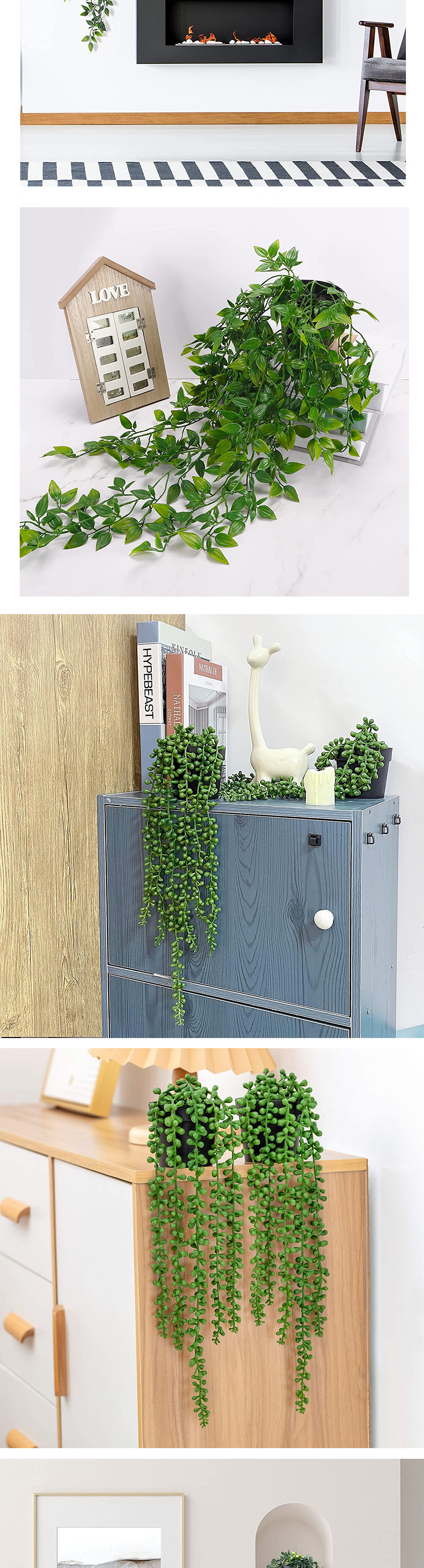 Plants Mandala Eucalyptus Leaves Vine Fake Potted Indoor and Outdoor Decoration_voghion.com