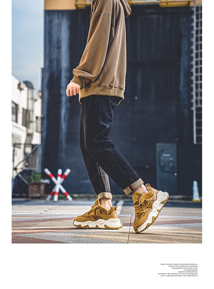 Scarpe da papà sportive alla moda e trendy con suola spessa per studenti casual autunnali, scarpe da uomo con fascia elastica in corda di canapa per giovani_voghion.com