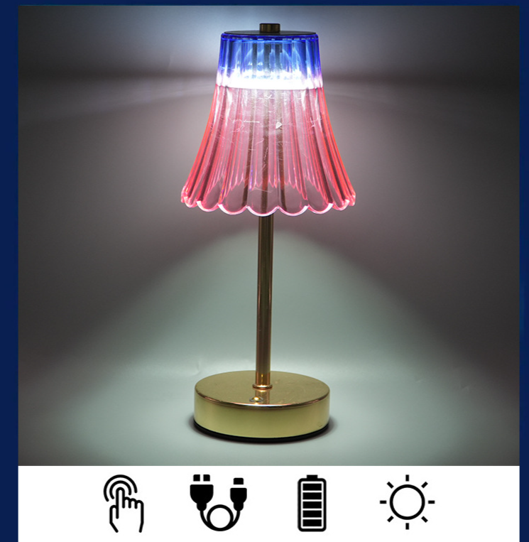 Modern Metal Table Lamp Touch Ornament Home Decoration Crystal Gift Atmosphere Night Light_voghion.com