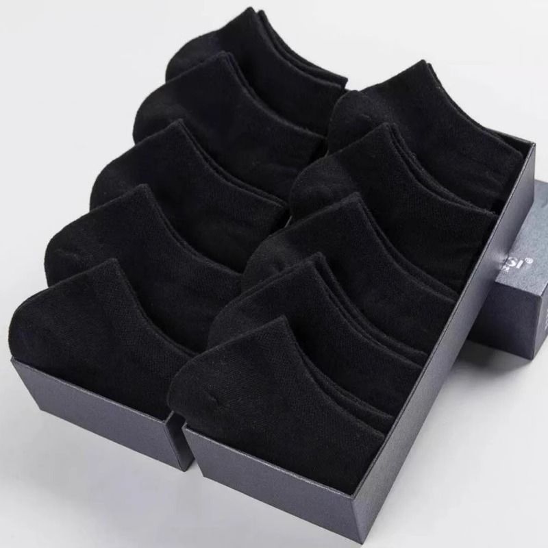 Calcetines deportivos finos de corte bajo para hombre, color liso, color negro, blanco y gris, primavera, verano y otoño, 2025e_voghion.com