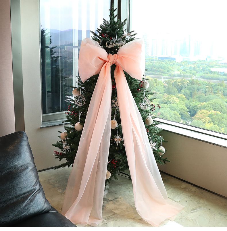 Albero di Natale in PE/PVC di alta qualità con fiocco decorativo – Albero artificiale floccato da 180 cm/210 cm/240 cm per decorazioni per la casa e l'hotel_voghion.com