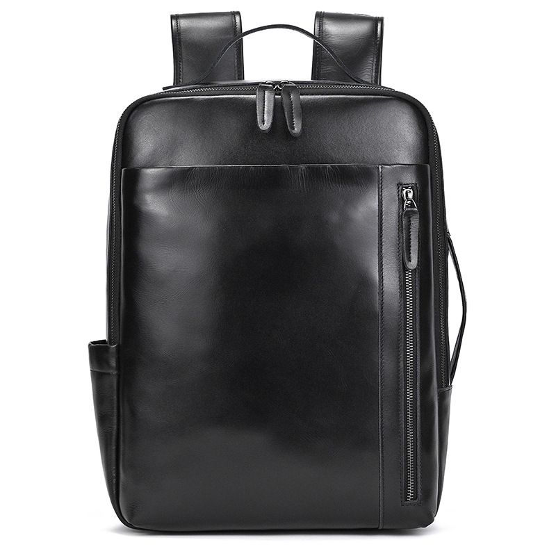 Top Layer Rindsleder Herren Crazy Horse Business-Rucksack mit großer Kapazität 16 Zoll lässige Reisetasche aus echtem Leder_voghion.com