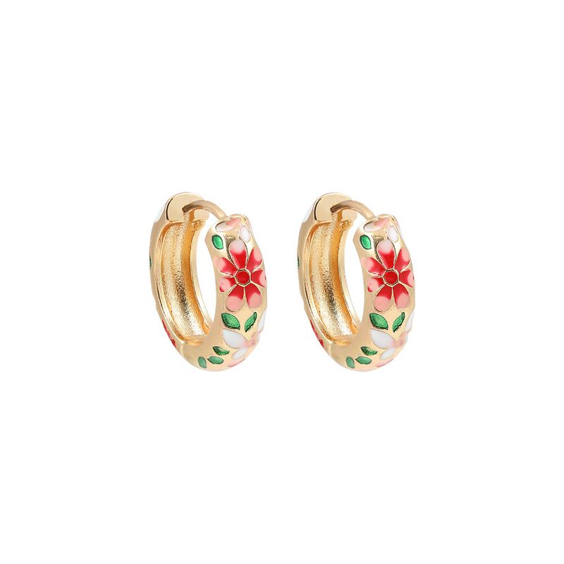 Orecchini pendenti versatili in rame smaltato Kenjie con micro intarsi colorati alla moda per donna_voghion.com
