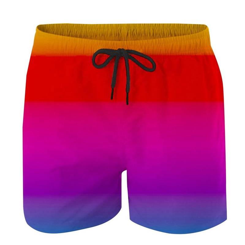Custom Men's Gradient Swim Trunks Summer Quick Dry Water Resistance Pocket Beach Shor Hawaiian Shor Men Summer956_voghion.com