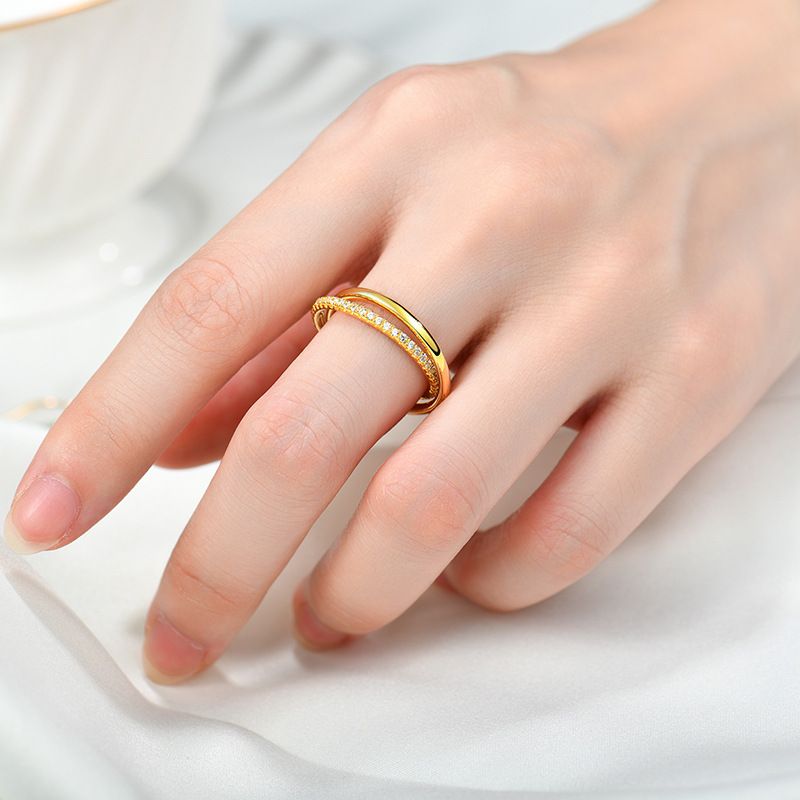 S Sterling Gold Stacking Female Personality Ins Style Ring Sier Jewelry_voghion.com