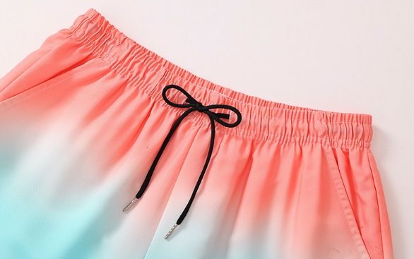 Herenkleding 25 Zomer Heren Cross Border Buitenlandse Handel Gradiëntkleur Losse Bedrukte Vierpunts Strandshorts_voghion.com