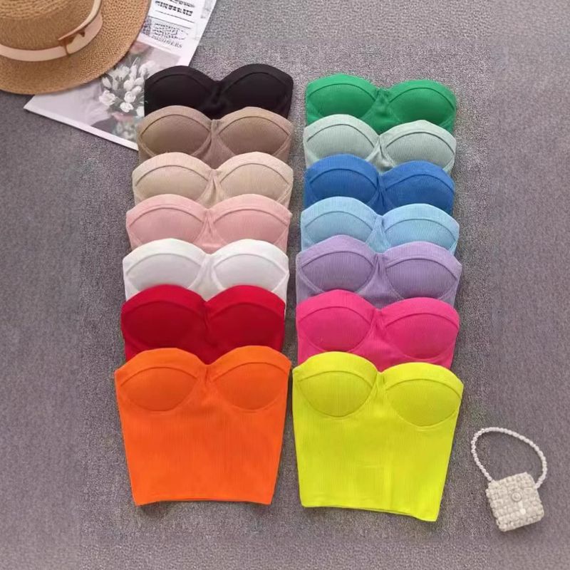 Sexy Strapless Tube Vest For Women, Inner Wear And Outer Wear, Beautiful Back, Integrated With Chest Pads, Wrap-around_voghion.com