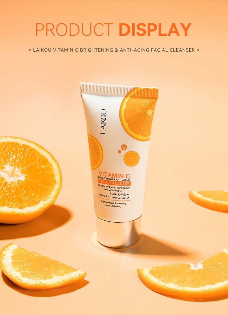 Detergente viso alla vitamina C Leco (scatola colorata) 40 g, detergente per pori, idratante, cura della pelle localizzata_voghion.com