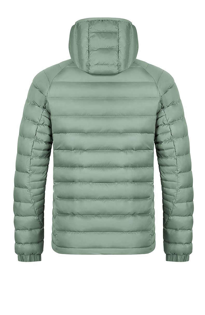 Men's Striped Hooded Cotton Jacket - Lightweight Foldable Travel Coat With Zip Closure, Casual Winter Outerwear For Business & Leisure_voghion.com