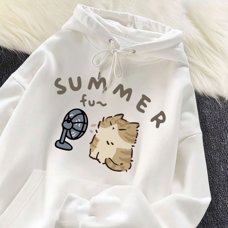Felpa con cappuccio Huamian, resistente, con velluto spesso, divertente, ampia, energica, creativa, cappotto da donna per l'inizio dell'autunno, stile americano_voghion.com