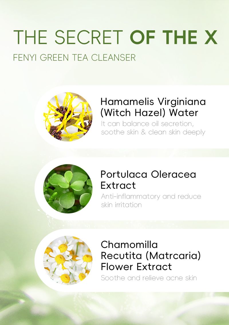 FENYI Green Tea Facial Cleanser 50g Hydrating Cleanser_voghion.com