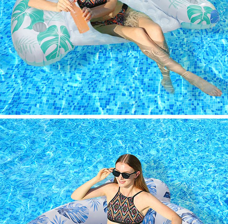 Inflatable Pool Lounge Chair With Armrests & Mesh Seat - Floating Water Hammock For Swimming Beach & Lake (Quick-Dry Heavy-Duty PVC Portable Design)_voghion.com