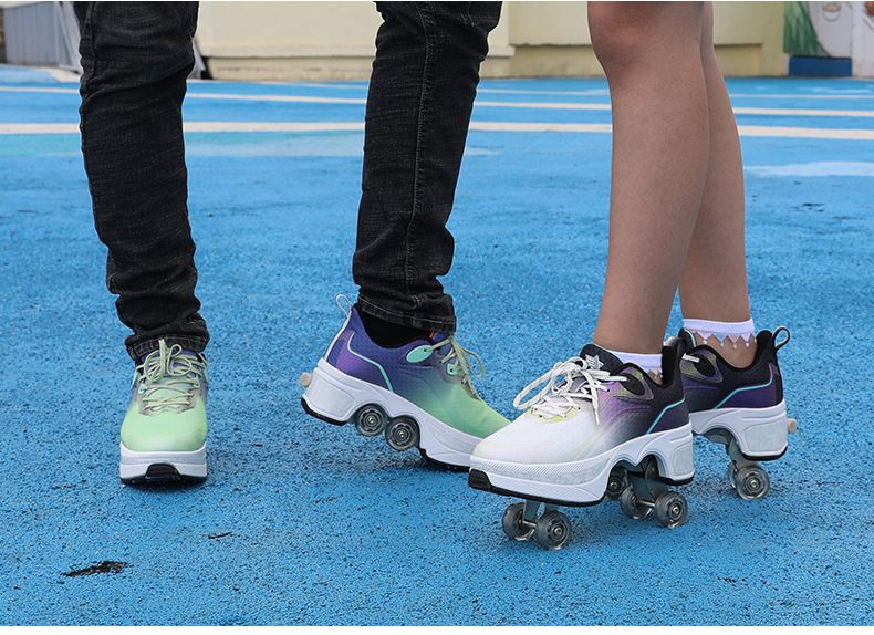 Roller Skates, Roller Skates, Double Row Wheel Shoes, Deformed Shoes For Children And Teenagers_voghion.com