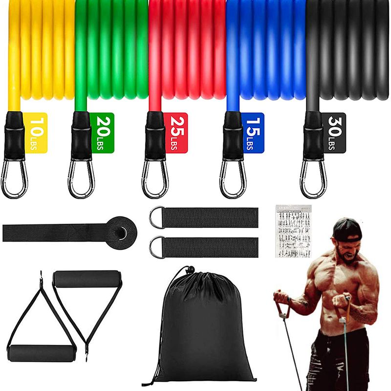 Resistance Set Bodybuilding Home Gym Equipment Professional Weight Training Fiess Elastic Rubber Bands Workout Expander_voghion.com