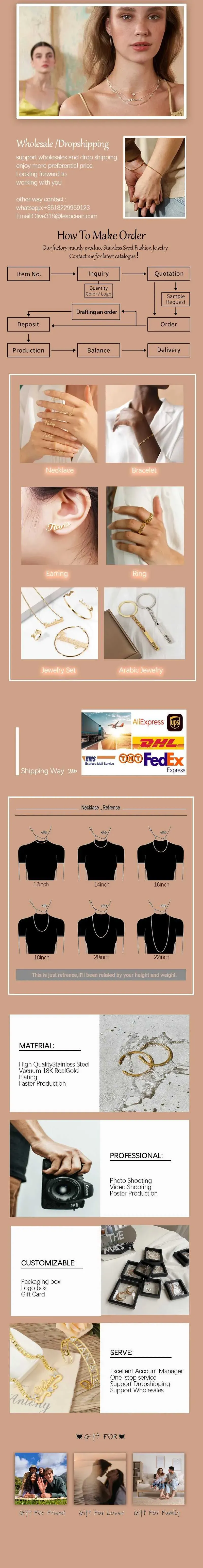 Personalisierte arabische Halskette mit britischem Perlmuttanhänger – Luxus-Namensschmuck, exquisites Schmuckgeschenk Y250422_voghion.com