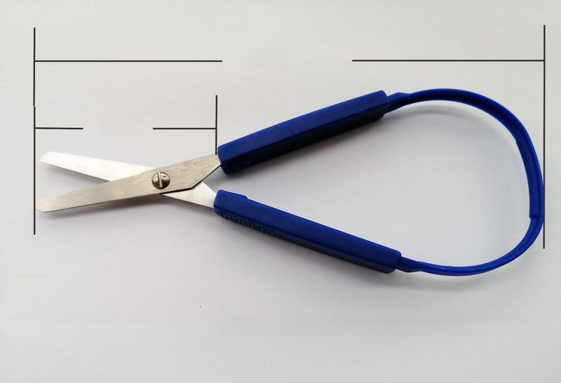 Manufacturers produce and sell 2CR#13 stainless steel student scissors ring elastic office scissors stationery elastic yarn scissors_voghion.com