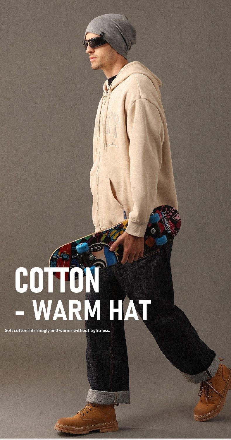 001 Autumn Winter New Casual Warm Slouchy Beanie Men Outdoor Windproof Coldproof Ear Protection Head Wrap Cold Hat Combed_voghion.com