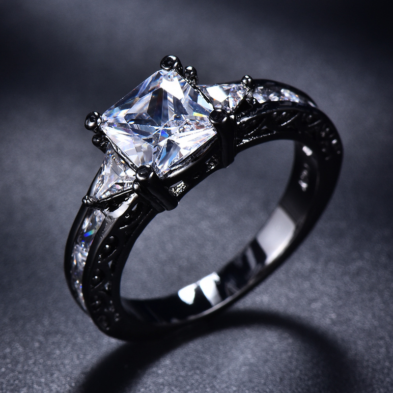 Einzelringe Mode Schwarz Gold Opal Diamant Quadrat Diamant Paar Ring_voghion.com