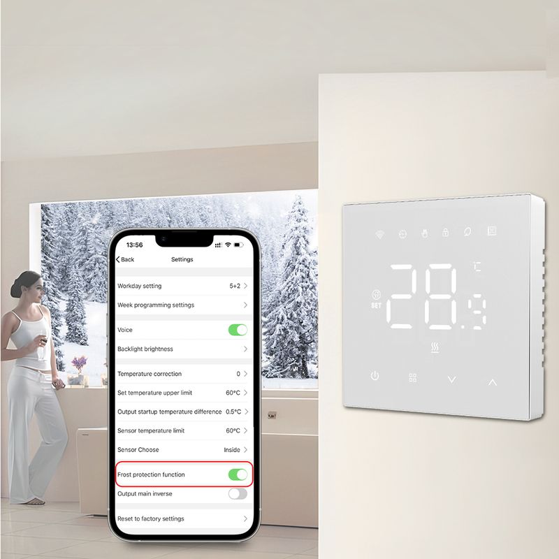 AVATTO Tuya intelligens termosztát, WiFi elektromos fűtés víz gázkazán hőmérséklet-szabályozó, Google Home Alexa-val működik_voghion.com