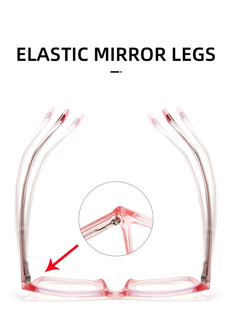 2024 Occhiali anti luce blu per PC da donna con spina, alla moda, con gamba, colore piatto, possono essere dotati di specchio 5727_voghion.com