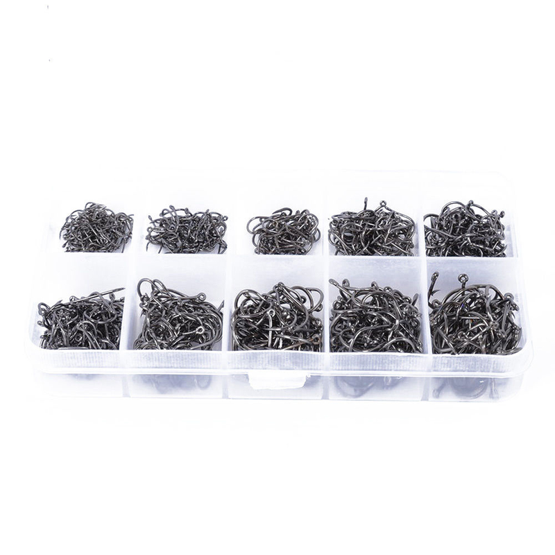 Kaou01 Lot de 500 hameçons aiguisés assortis de 10 tailles, leurres, appâts et matériel de pêche_voghion.com