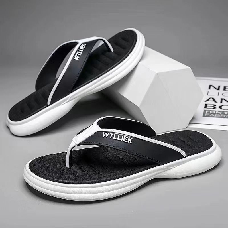 Sandali a spina di pesce per abbigliamento casual estivo, marchio alla moda antiscivolo con suola spessa e intersuola in EVA con clip, sandali da spiaggia da uomo e_voghion.com
