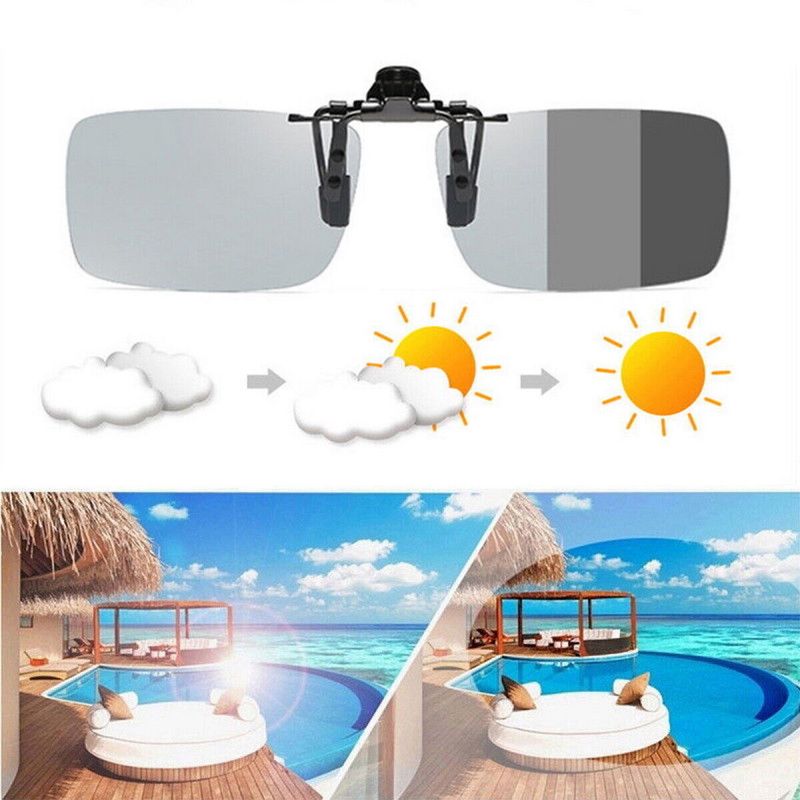 Occhiali da sole fotocromatici polarizzati alla moda da uomo, con clip Chameleon, per miopia, occhiali da guida diurni e notturni, UV400_voghion.com