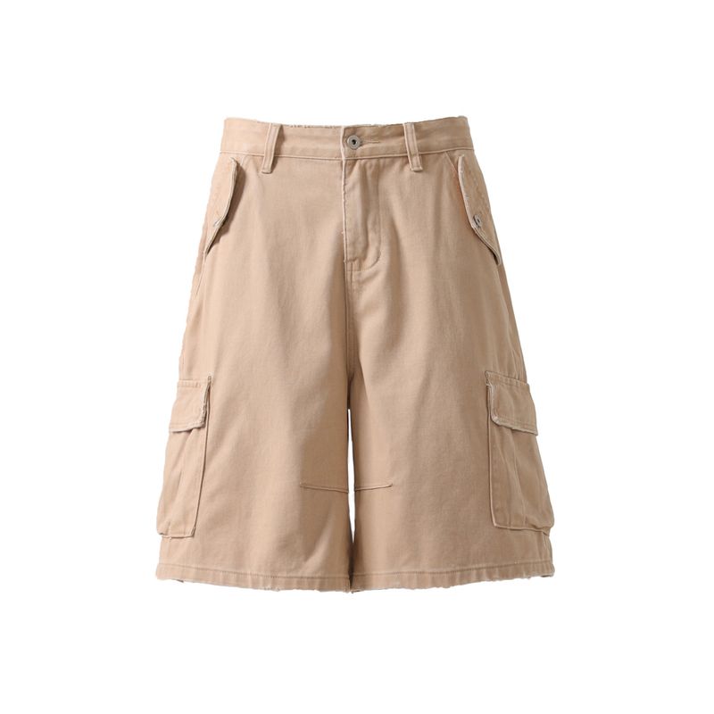 Herrenbekleidung Sommer Neue Arbeitskleidung mit weitem Bein Lässige Shorts Herren Lose Kurzhose Gerade Lange Hose_voghion.com