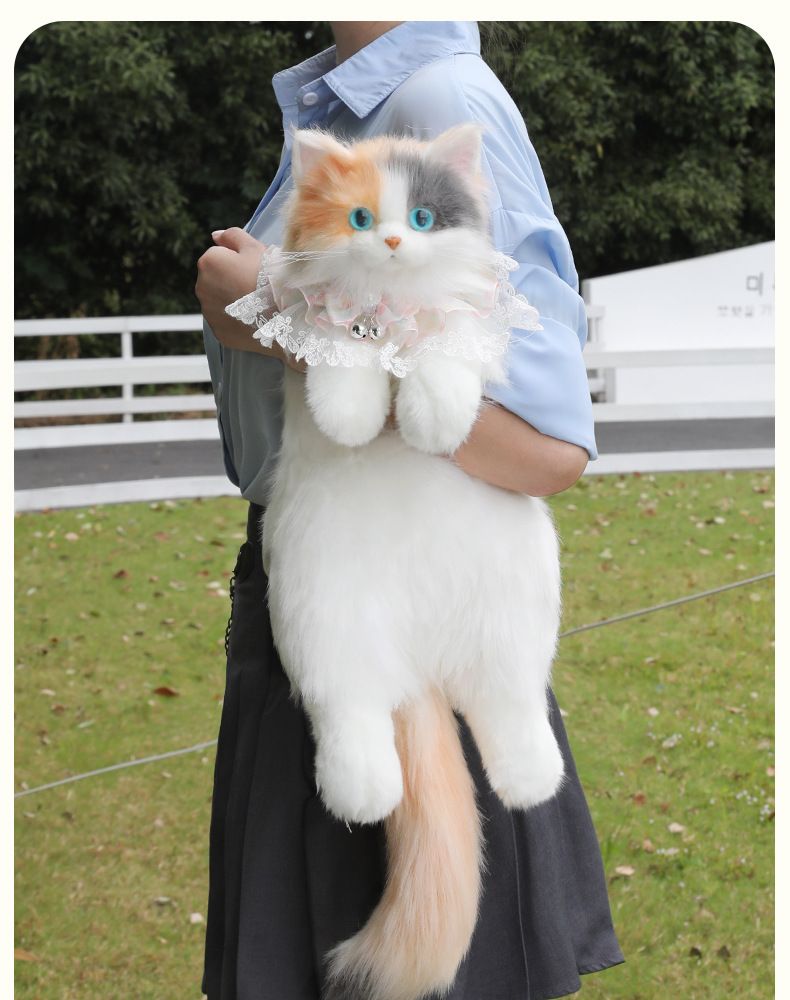 2024 Nova Simulação Três Flores Gato Mochila Pelúcia Boneca Bonito Brinquedo Presente de Aniversário_voghion.com