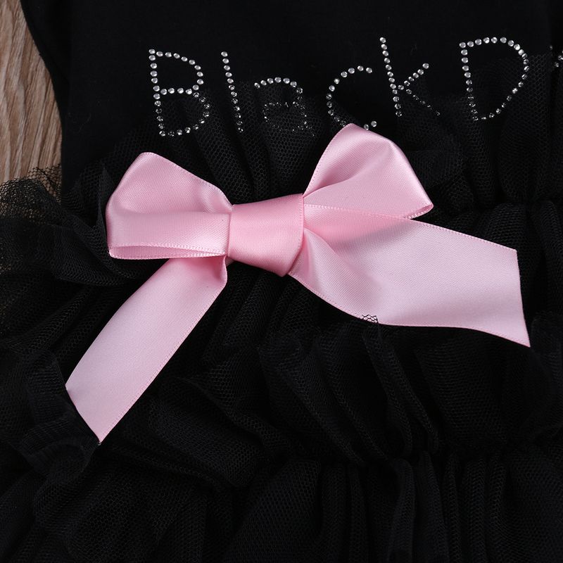 Kids' Clothing Ins Popular Girl Baby Newborn Black Lace Skirt Romper Cute Girl Letter Angel Crawling Clothes Jumpsuit_voghion.com