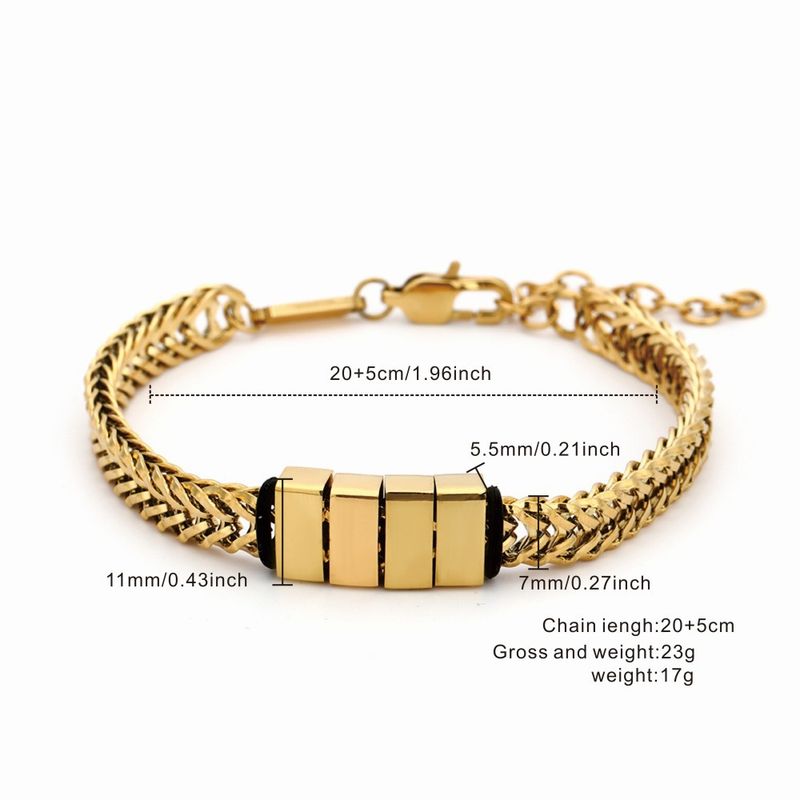 New Titanium Steel Cuban Bracelet For Men, Customizable Name Engraving, Father's Day Gift, Jewelry Factory_voghion.com