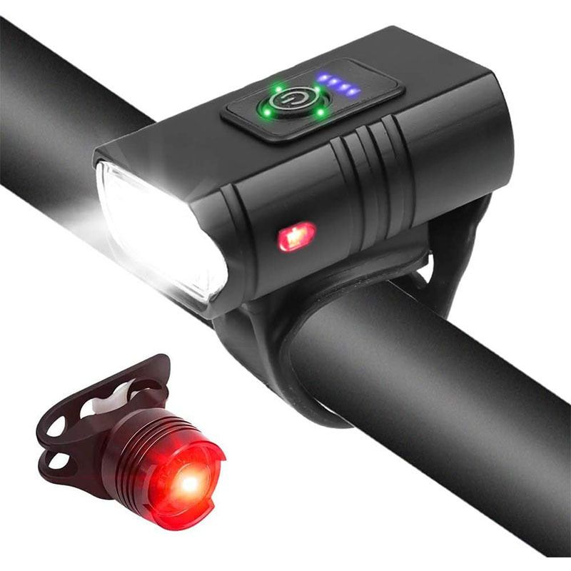 Nuova luce anteriore per bicicletta in alluminio ricaricabile tramite USB per guida notturna con fascio luminoso regolabile a 2 distanze_voghion.com