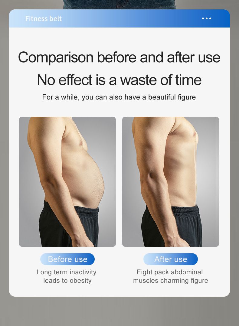 EMS náplast na břišní svaly s osmi fitness pásy, sportovní vybavení, masážní přístroj na ochranu pasu, trénink, spalování tuků_voghion.com
