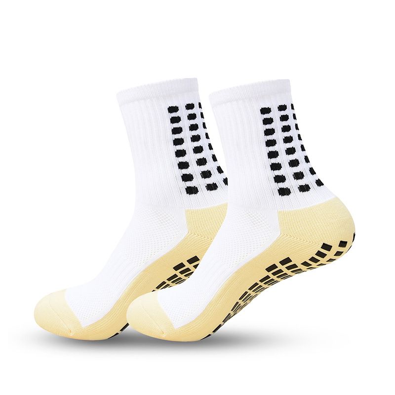 Calzini da calcio da uomo in spugna con fondo spesso, calzini da calcio in rete traspiranti antiscivolo a pois, calzini da basket d'élite, da corsa_voghion.com