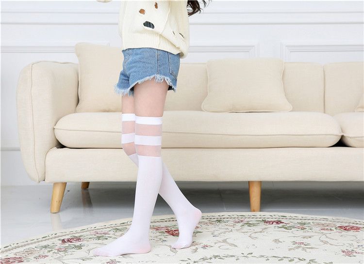 Calzini estivi per bambini sottili, calzini per studenti, calzini al ginocchio per ragazze, calze, calzini bianchi a metà altezza_voghion.com