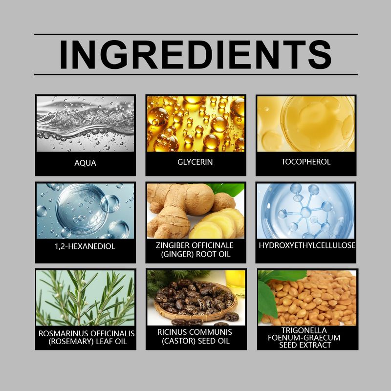 Hoegoa Rosemary Castor Essential Gentle Nourishing Smooth Glossy Hydrating Hair Care Essence Oil_voghion.com