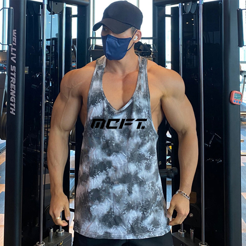 Camouflage Tank Top Men's Muscle Showing Fitness Bottom Sleeveless Top Slim Fit Training Running Basketball Quick Dried_voghion.com