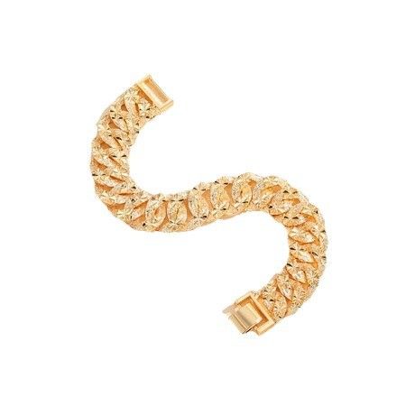 Bracciale largo in rame placcato oro, design di alta qualità, catena cubana_voghion.com