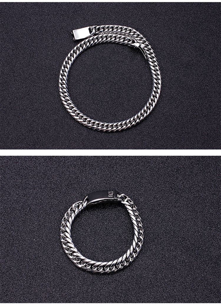 Collier chaîne fouet en acier inoxydable pour homme – Design géométrique élégant pour un look tendance – Longueur réglable 45-65 cm_voghion.com