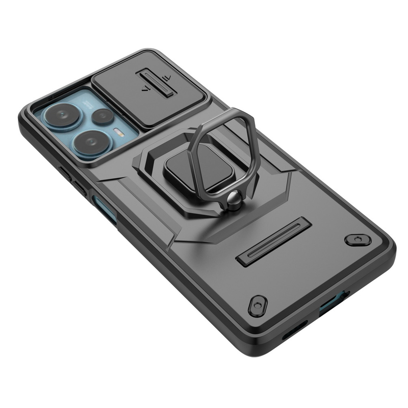 Schiebe-Kameraobjektiv-Schutzhülle für POCO F5 POCO X5, Metallringschnalle, Autohalter-Abdeckung_voghion.com