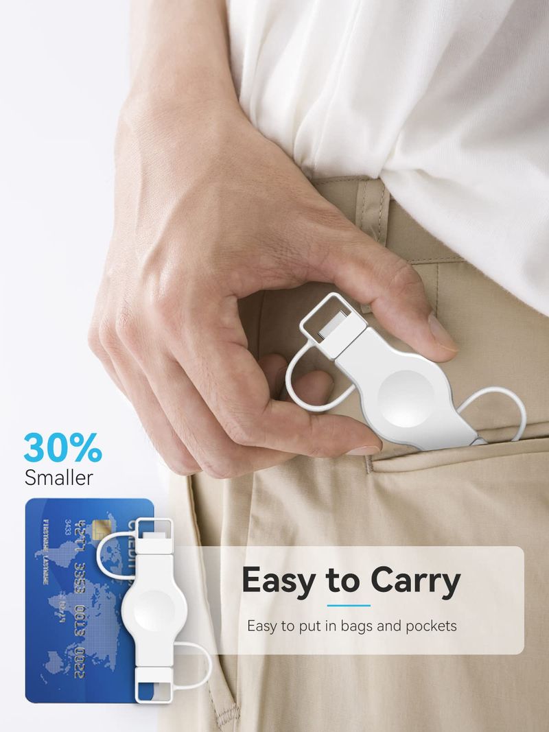 4 For IPhone Watch Ultra2/1 Series 9, 8, 7, SE, 6, 5, 4, 3, 2 Portable Wireless Magnetic Cordless Travel Charger_voghion.com