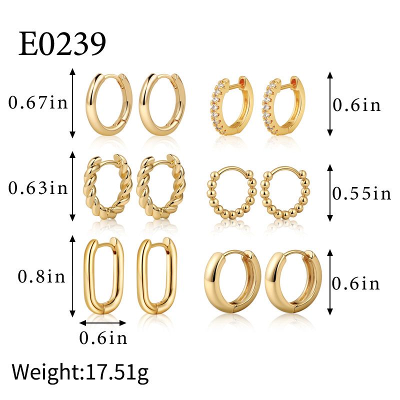 Women's Jewelry Simple Earrings Niche High End Fashion Light Luxury Gold Pigment Hoop Earrings Jewelry Set_voghion.com