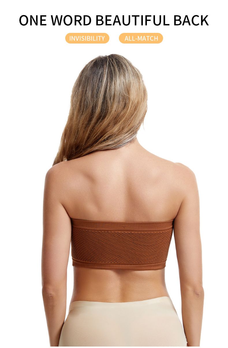 Plus Size Strapless Bra Without Chest Pads Breathable One-Shoulder Ruched Tube Top For Summer_voghion.com