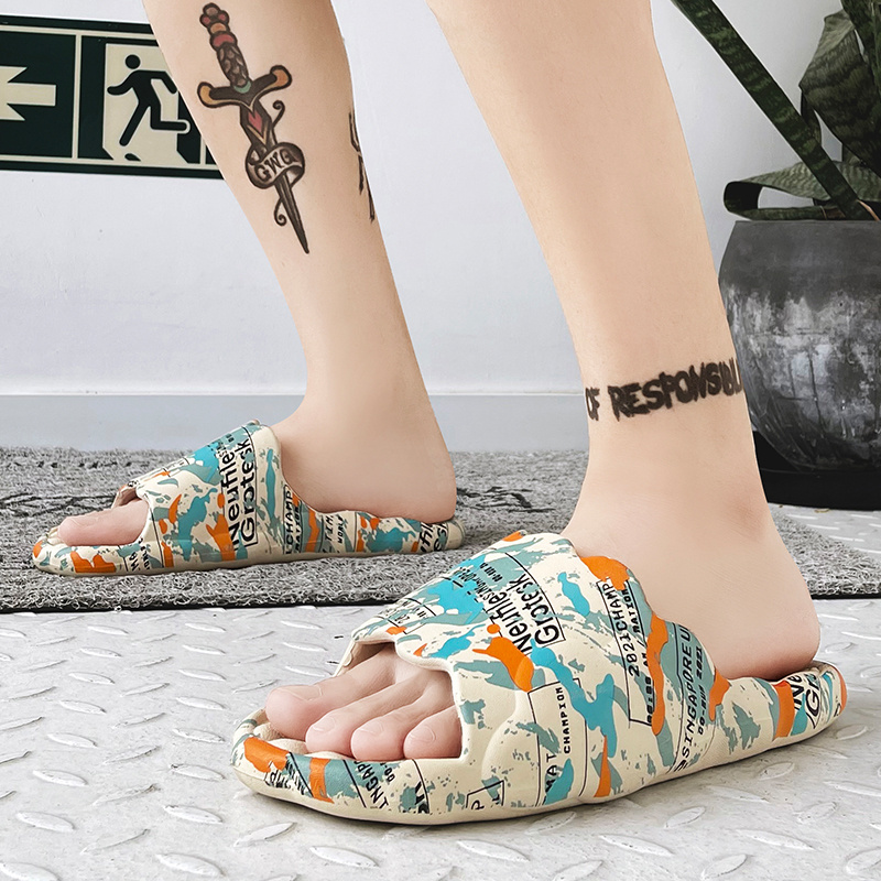 Tofflor Dam Sliders Herr Sandaler Öppen tå Kudde Strandtofflor för sommar Mjukt skum Sliders Tofflor för inomhus utomhus_voghion.com