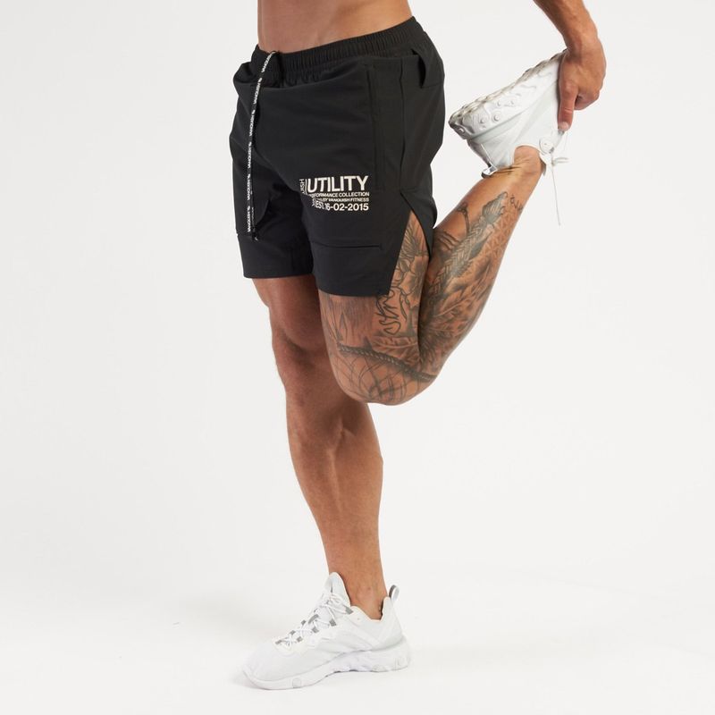 Pantaloncini da palestra Muscle Fit da uomo - Pantaloncini da allenamento da 5" per basket e squat (tessuto elasticizzato ad asciugatura rapida, elastico in vita antiscivolo)_voghion.com
